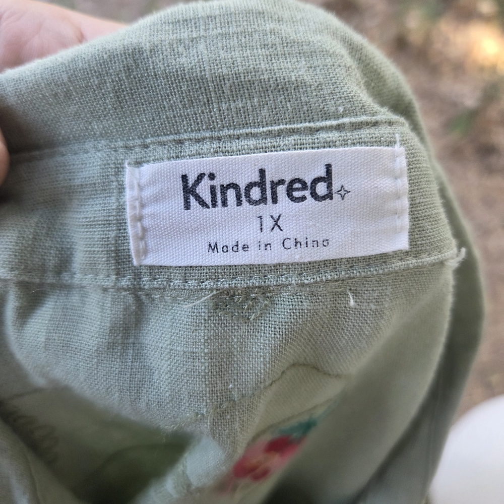 Anthropologie Kindred Floral Embroidered Button-Up Shirt - Picture 6 of 6